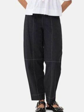 Ganni Crepe Elasticated Curved Pant